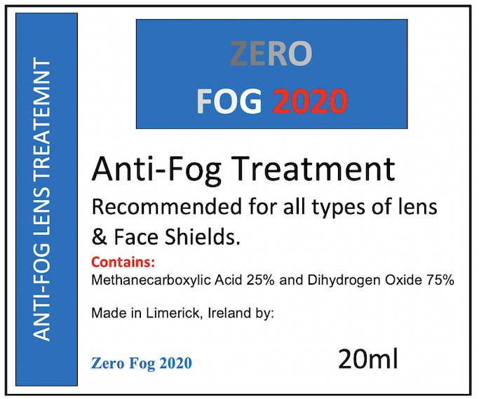 ZeroFog1's tweet photo. 1st Prototype of our unique formula Zero Fog 2020. An anti fog treatment for glasses and face shields. Please like and share our post. We need to get our message out there, that while our product doesn't cure Covid, users can really SEE the benefit! @StudentEntProg https://t.co/uzuek4po3x
