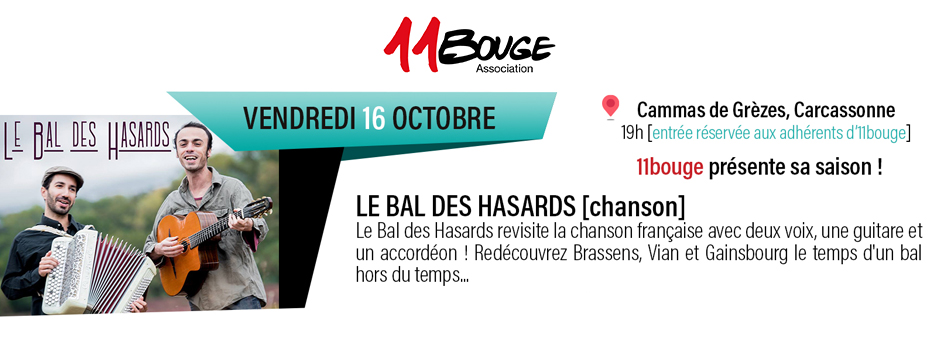 ⭐ Association 11bouge : nouvelle saison, présentation avec Le Bal des Hasards, Festival Arab'Oc avec Soror,... - mailchi.mp/11bouge/concer…