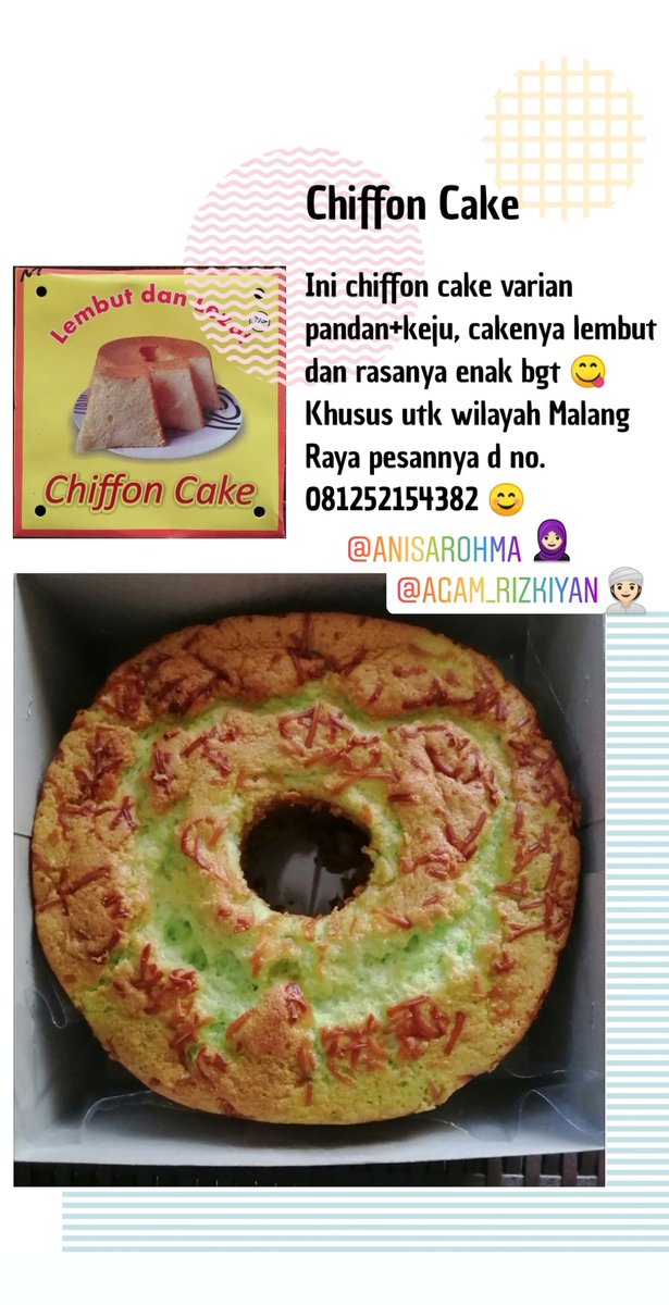 Yg suka dg chiffon cake, bisa order d no. dibawah ini y kak.. Makasih #infomalang