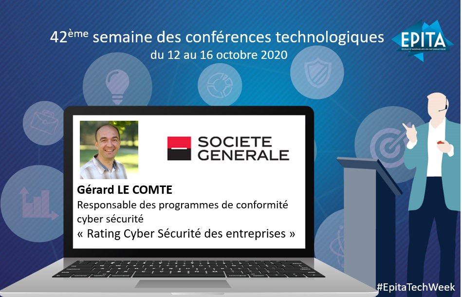 LTrebulle's tweet photo. nouvelle journée de #EpitaTechWeek avec ce matin @GLe_Comte de @SG_InsideIT pour parler #cybersecurite @EPITA https://t.co/JzX4udK6R3