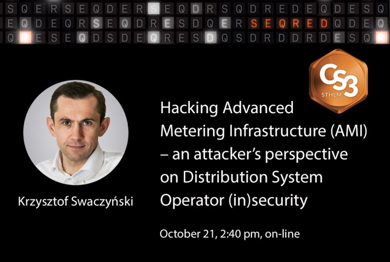 Less than one week left until <a href="/Cs3Sthlm/">CS3sthlm</a> - The Premier #CyberSecurity Conference for #ICS / #SCADA and #CriticalInfrastructure

<a href="/swaczynski_k/">Krzysztof Swaczynski</a>  will guide you through a complete ICS attack vector aimed at compromising smart meters and AMI:
cs3sthlm.se/program/presen…

Register now!