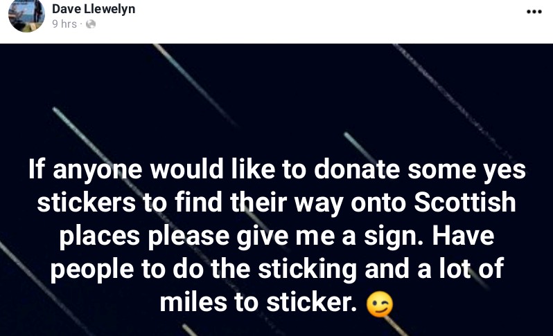 38. Smile and wave boys.Stickering Scotland and intimidating fellow Scots who don't share their dystopian indy dream, with a big fat grin. #lwtf  #longwalktofreedom  #covidspreaders4indy