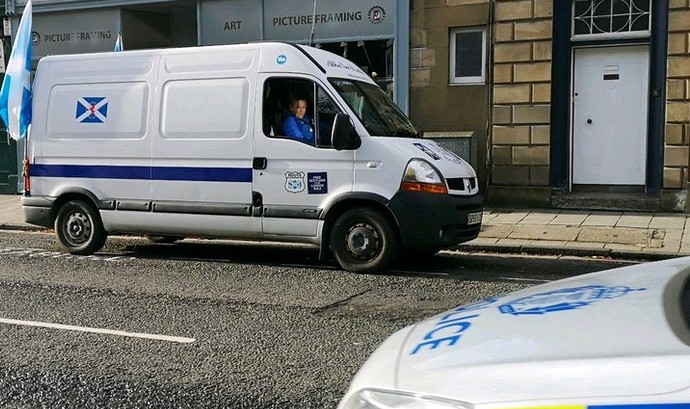 38. Smile and wave boys.Stickering Scotland and intimidating fellow Scots who don't share their dystopian indy dream, with a big fat grin. #lwtf  #longwalktofreedom  #covidspreaders4indy