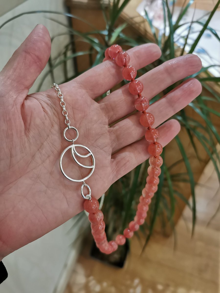 Now stocking <a href="/morganjewellery/">anne morgan</a> in Penarth, including this longline necklace with Cherry Agate beads 😍