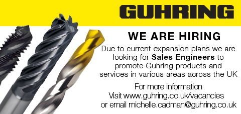 Guhring UK are expanding and we are hiring Sales Engineers. Visit lnkd.in/g9ZJdce for more information.