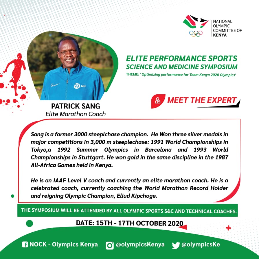 OlympicsKe's tweet image. #OptimizingPerformance of #TeamKenya meet the legendary 3000m steeplechase champ and now @EliudKipchoge's Coach Patrick Sang