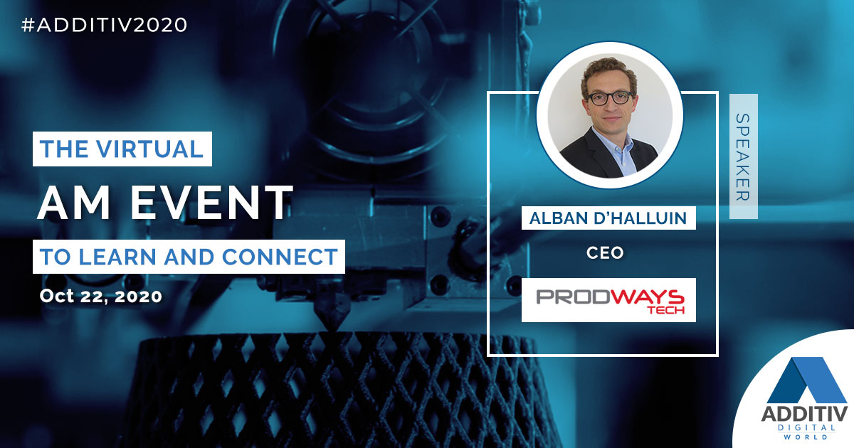 Prodways's tweet photo. 📢 [Oct 22, 2020] We are glad to join the #ADDITIV2020 #event, and to co-host the "Reimagining industrial supply chains using #additivemanufacturing". And during the networking sessions, stop by our lounges and talk with our experts!

To register: https://t.co/4YjEinZwNx https://t.co/EaIVNf6GVq