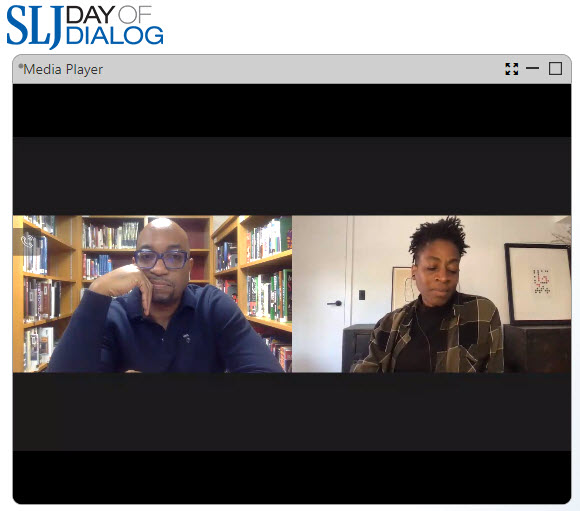 mrsklibrarian's tweet photo. Listening to the Opening Keynote at #SLJDoD with the incredible @kwamealexander and @JackieWoodson, reading aloud from their newest books, #BecomingMuhammadAli and #BeforeTheEverAfter 🤩📚✨ https://t.co/07IXNTwwgY