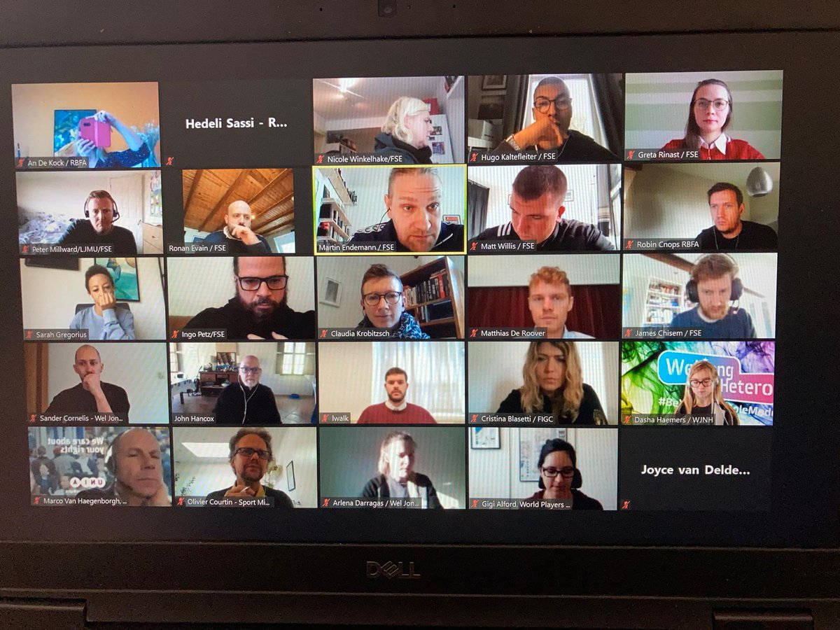 An_De_Kock's tweet photo. Today the @RoyalBelgianFA host the transnational network meeting on fighting homophobia in football. It's great to learn more about what other countries do on this topic! @austrianfooty @FansEurope #OutinFootball #ErasmusDays #footballpeople #footballforall https://t.co/ph3u902RbG