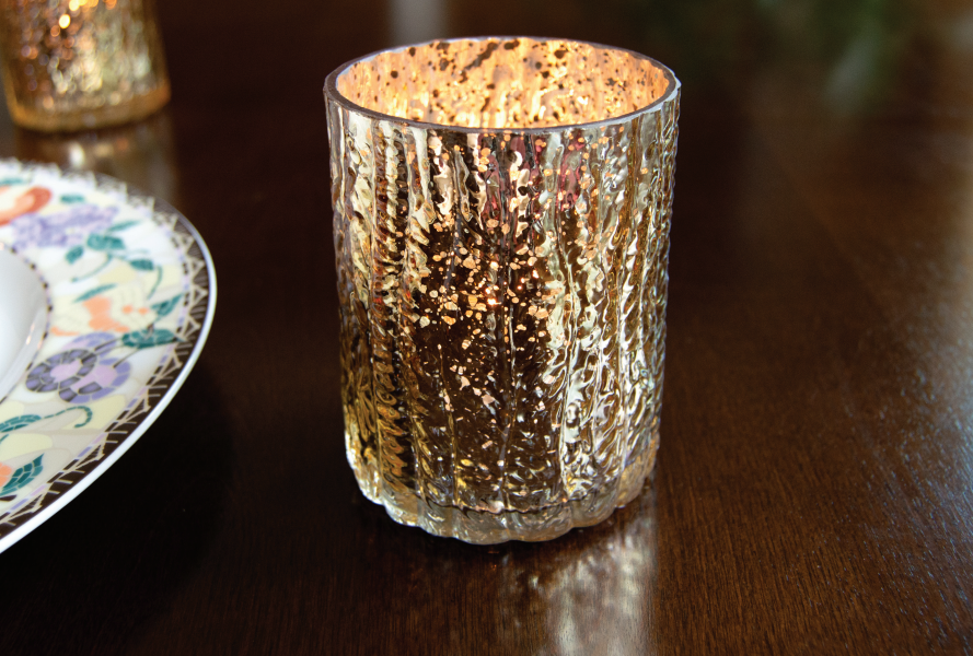Pick your shimmer &amp; shine! ✨ Our Mercury Glass votive is available in rustic gold or classic silver -- with either choice, your tabletop lighting design brings home the winning ‘metal’! 🥇🥈

#lighting #tabletoplighting #fuel #candlelight #votives