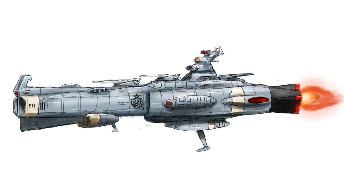 今日のラクガキ うろ覚えで簡単に宇宙戦艦を描いてみました 今年中にはちゃんとし Creatrail のイラスト