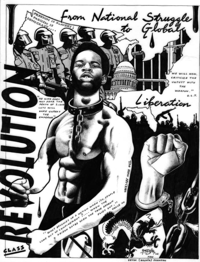 Kevin Rashid Johnson is a socialist prisoner in the US following in the tradition of the black Panther Party.He's a member of an organisation that stayed true to the Panther and socialist principles called new Afrikan Black Panther Party (different from the NBPP).