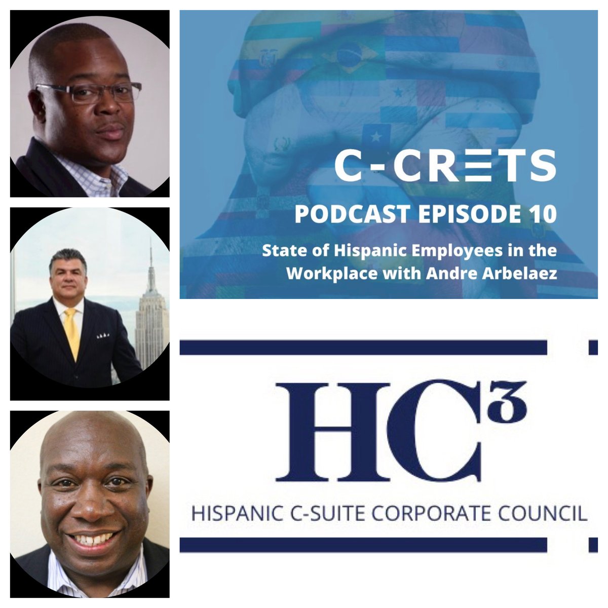 arbelaez28's tweet photo. Join me on the C-CRETS podcast for the State of Hispanic employees in Corporate America. A great discussion on authenticity, mentorship, sponsorships, and C-Crets for success and more inclusive workplaces. 
Listen HERE---> https://t.co/UFqEOBJ4EE
#hc3global  #pushuppullup https://t.co/DjAZFB8M0z