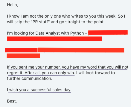 MrDataPsycho's tweet photo. How to Miss-use LinkedIn in-mail:  You are looking for an Analyst then you wish me a successful sales day and tell me that I wont regret WTF. #LinkedIn #recruiter https://t.co/yN1AqPqZ3p