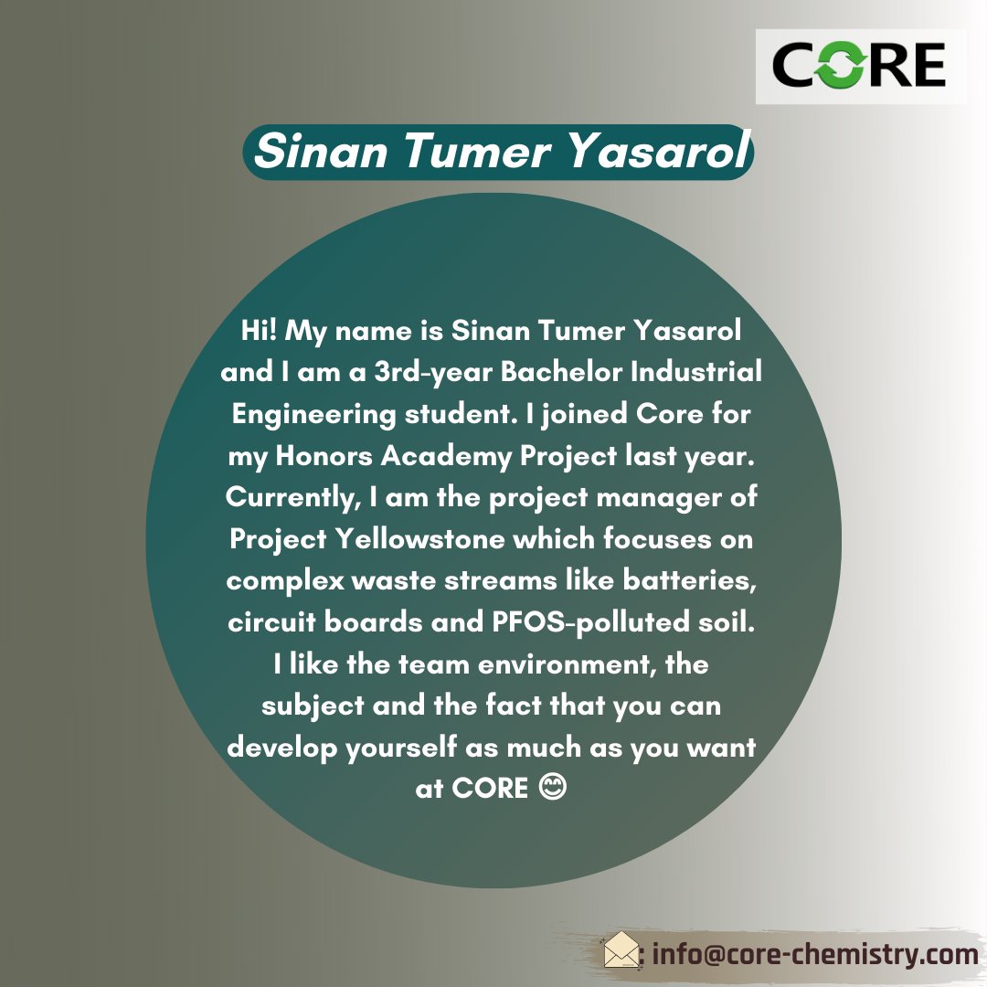 TeamCORE17's tweet photo. This week we are introducing Sinan, our project manager of Project Yellowstone! @TUeindhoven @tueinnospace
 #recycling #circulareconomy #ewaste https://t.co/JuooTthtPL