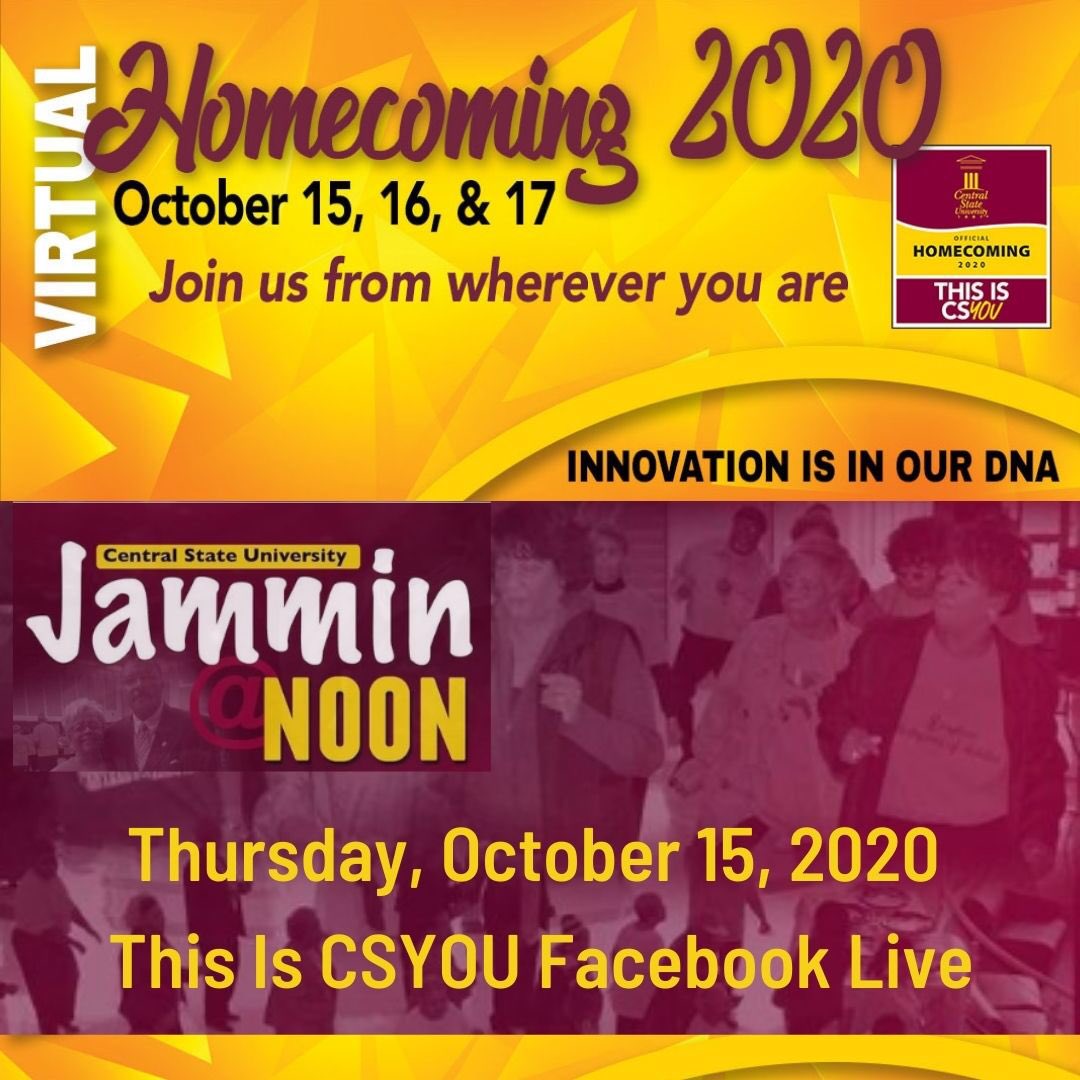 CentralState87's tweet photo. HAPPY HOMECOMING ❤️💛❤️💛!!! Here’s today’s lineup. #CentralState87 #ThisIsCSYOU #CSUVirtualHC2K20 #InnovationIsInOurDNA @GO_MARAUDERS For more information please go to https://t.co/f31w5pny2x https://t.co/RtbTeY8811