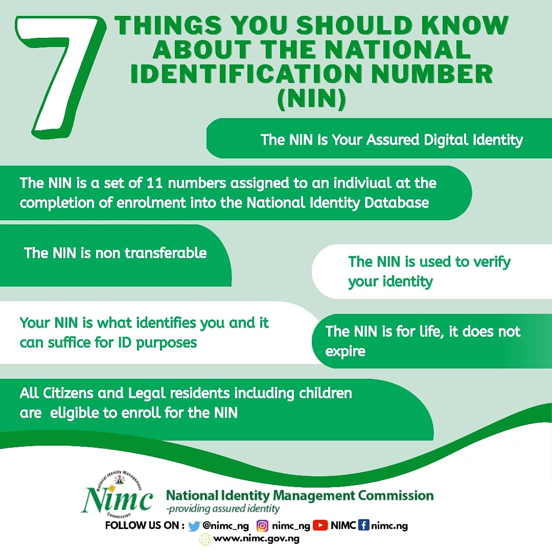 nimc_ng's tweet photo. 7 things you need to know about the NIN.

#DigitalNigeria https://t.co/Nr8IikLGgW