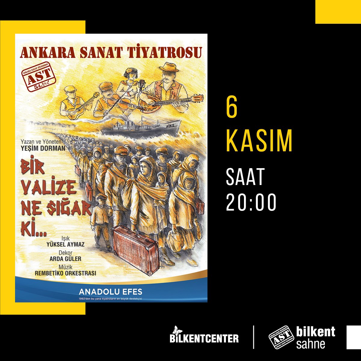 Bilkent Sahne AST, perdelerini "Bir Valize Ne Sığar Ki!" oyunuyla 6 Kasım'da açıyor!

İlk gösterim için çok heyecanlıyız! 👇 Biletlerinizi biletinial.com'dan alabilirsiniz.

#bilkentcenter #bilkentsahneast #tiyatro #ankara