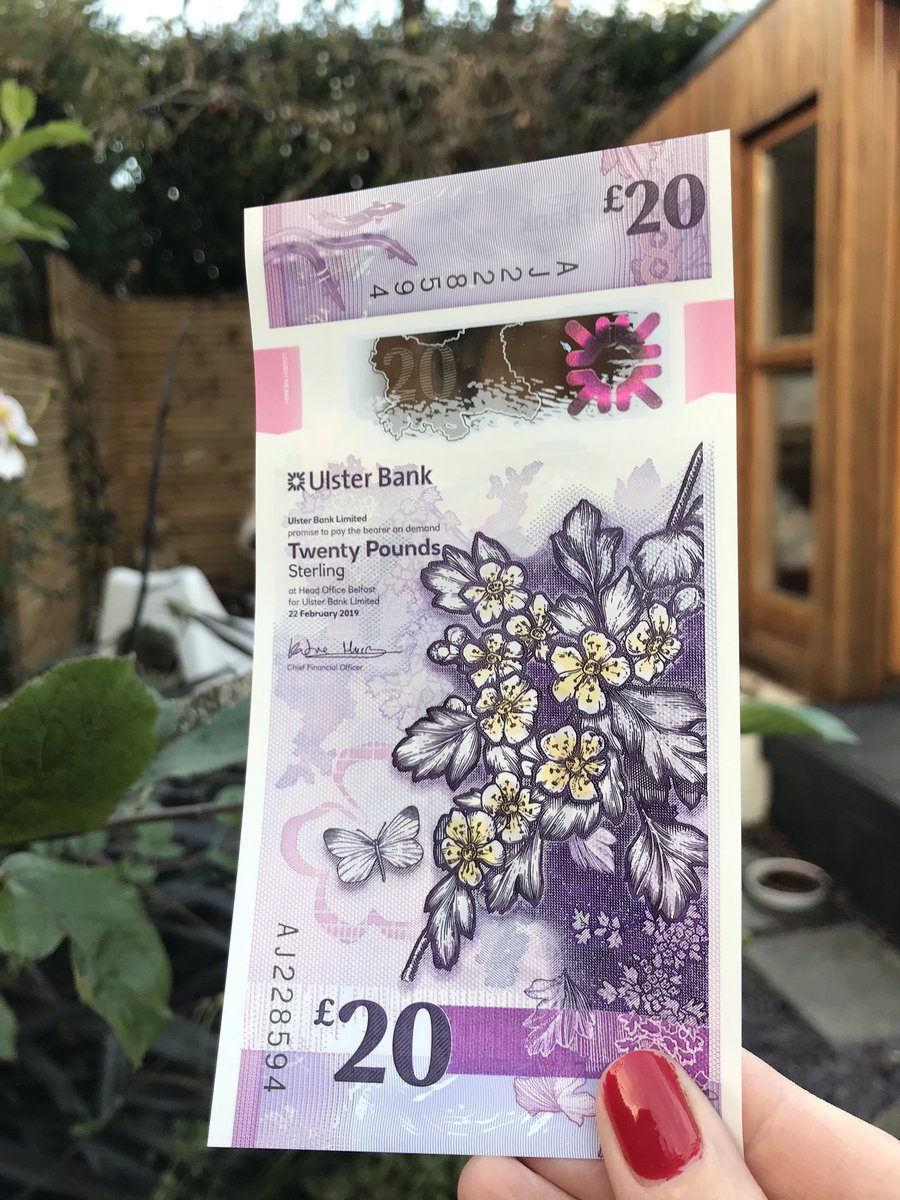 shesaid_design's tweet image. These wee beauties were released yesterday @UlsterBank #£20 #banknotedesign great team work @ostreetstudio @NileHQ @PETAL_studio @shesaid_design