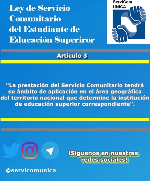 ServiComUNICA's tweet photo. 🇻🇪 Sobre el ámbito de aplicación: Ley de #ServicioComunitario del Estudiante de Educación Superior. 👈 https://t.co/r95Yvgnjh5