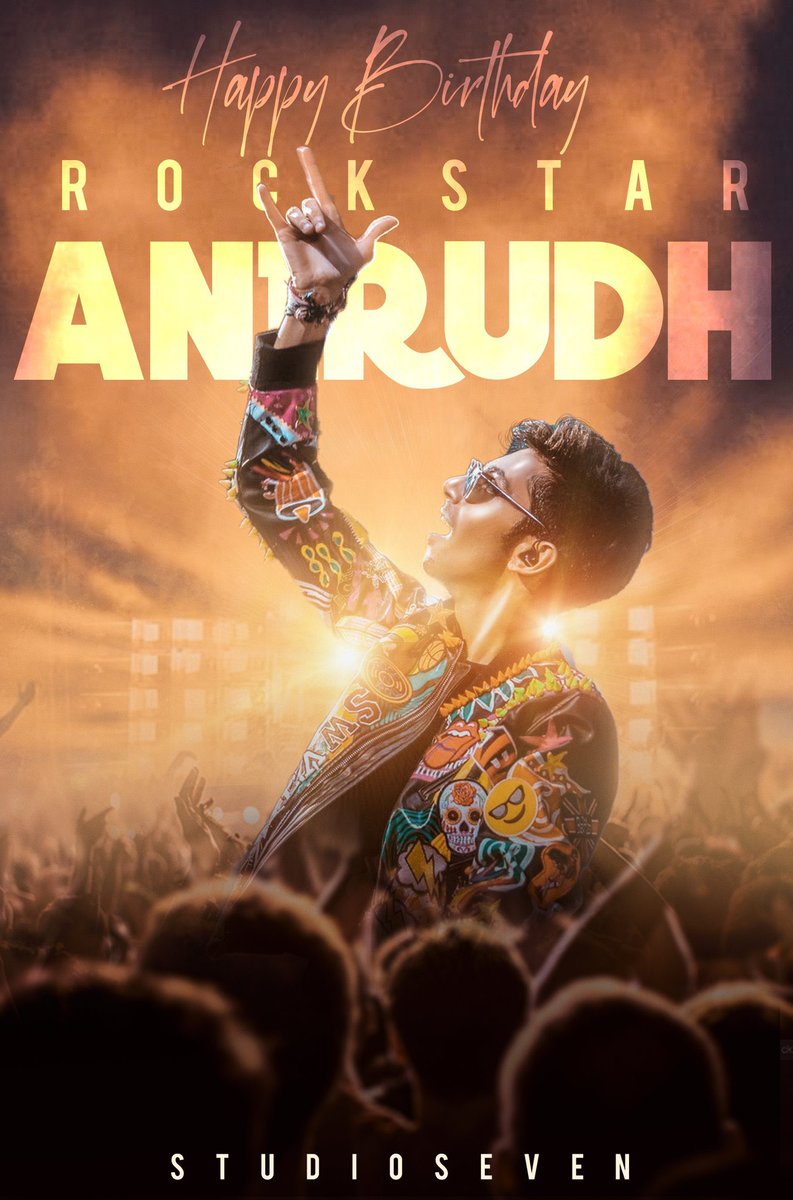 Happy to share this special birthday poster design for our rockstar @anirudhofficial 😍👏🏼 Design by : @_studio_seven ❤️ #HBDRockstarAnirudh