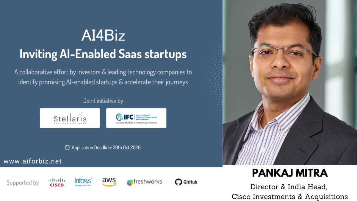 Stellaris_VP's tweet image. #MeetTheJury at #AI4Biz

Pankaj leads investment and acquisition activities at @cisco_in. He was formerly at @Infosys Corp. Dev., where he helped enable early-stage investments for Infosys’ $500M innovation fund. Before that, he had helped launch VMware’s first cloud services.