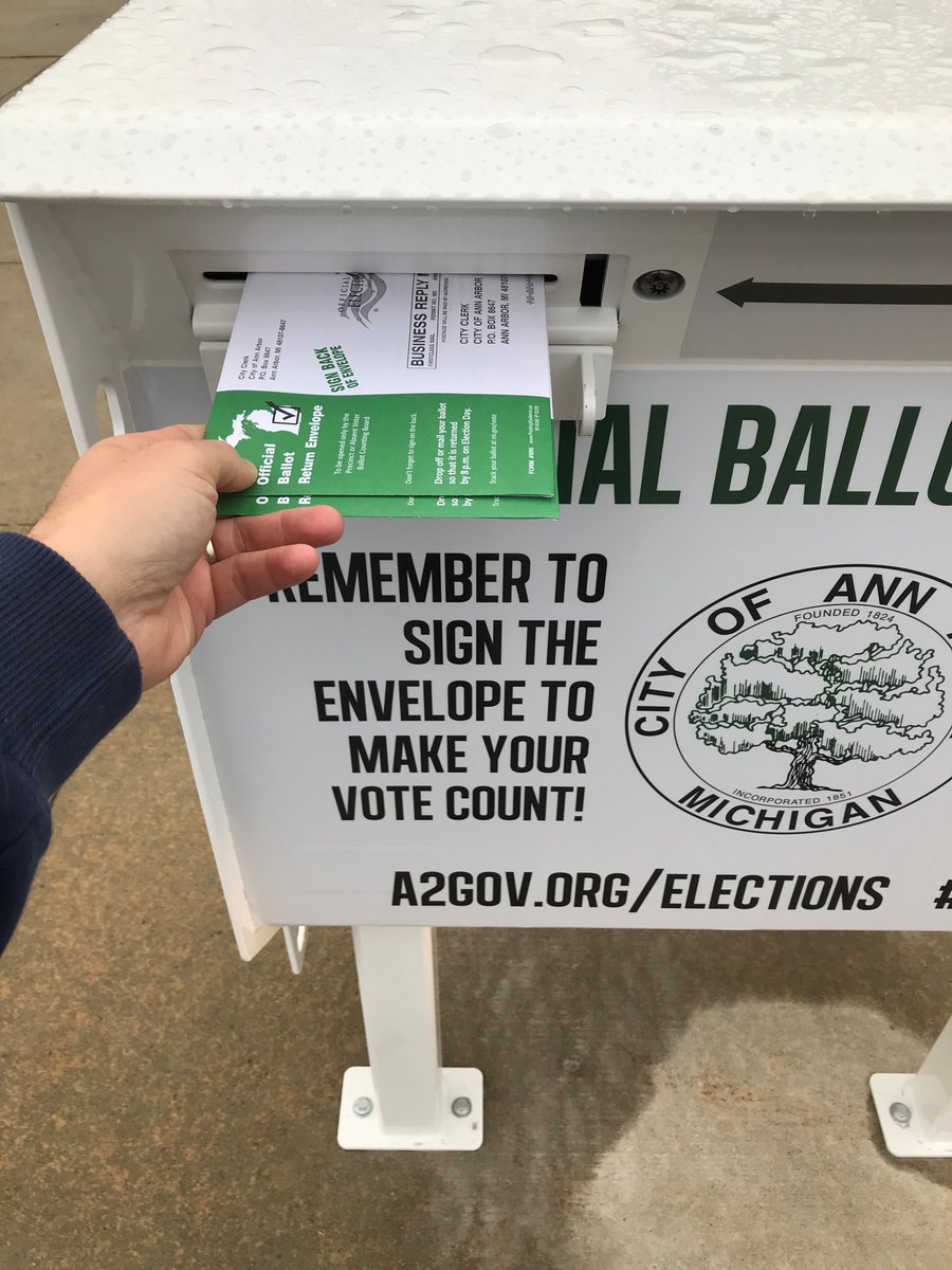 Today I dropped off my ballot in the  @A2GOV easy/safe dropboxes.I was proud to use my ballot to  #VoteHealth2020 bc PUBLIC HEALTH IS ON THE BALLOT. How? Check out this thread  