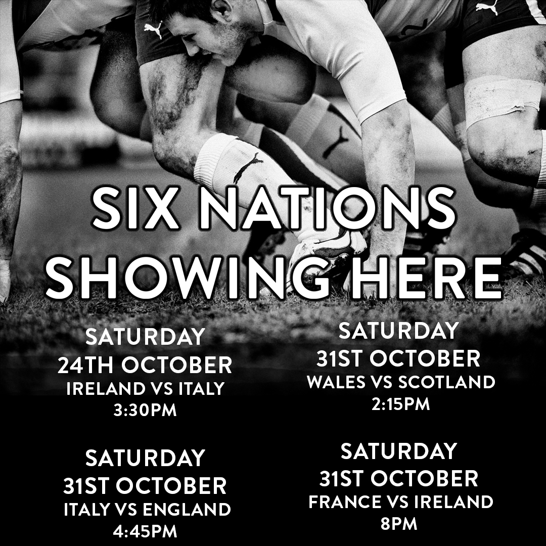 🔜 <a href="/SixNationsRugby/">Guinness Men's Six Nations</a> 

Now taking bookings via our website🍻