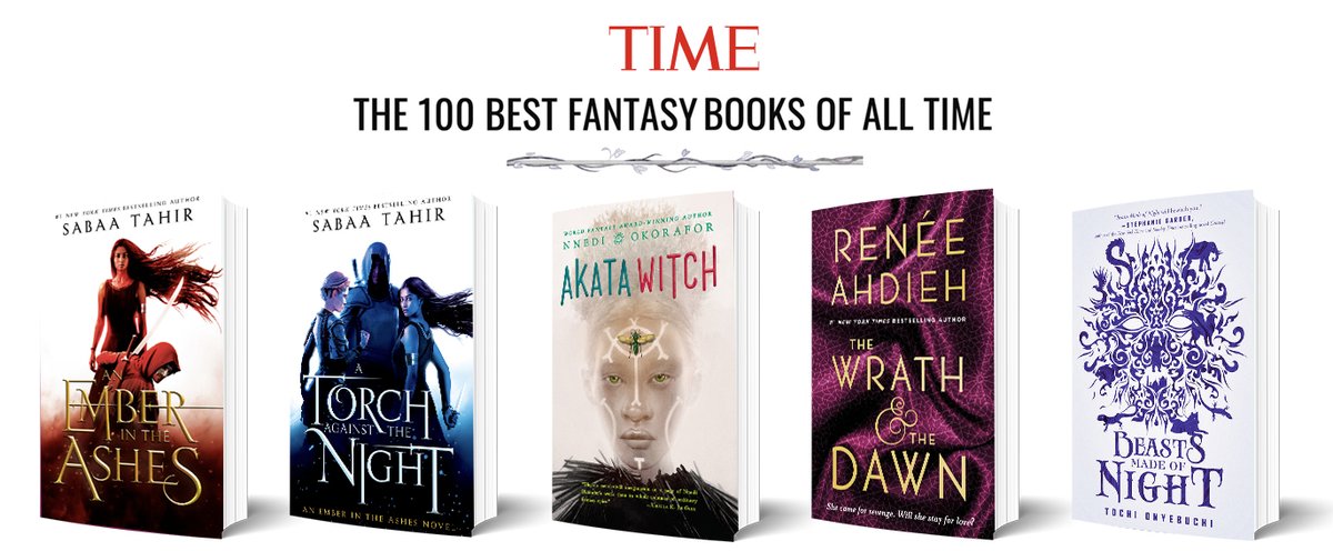 PenguinTeen's tweet photo. Congratulations to @sabaatahir, @Nnedi, @rahdieh and @TochiTrueStory for being named on the @TIME Magazine Top 100 Best Fantasy Books of All Time list 🎉🎉 https://t.co/BcF70HxHTY