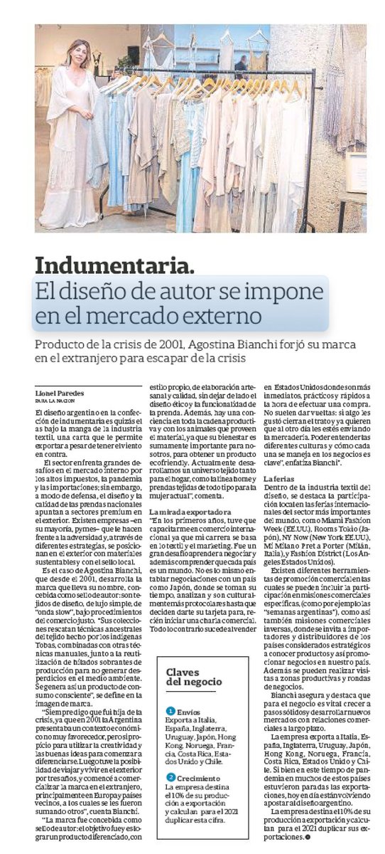 Comparto mi nota en <a href="/LANACION/">LA NACION</a>  

El diseño de autor se impone en el mercado externo

#Diseño #DiseñoArgentino #pymes #empresa #Exportaciones #argentina #textil #Diseñodeautor #purodiseño #indumentaria <a href="/agostinabianchi/">Agostina Bianchi</a> 

lanacion.com.ar/economia/comer…