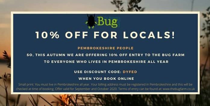 In these strange times, we would like to offer #Pembrokeshire people a discounted Bug Farm experience between now and the end of the month when you book online at thebugfarm.co.uk/shop/experienc…  
#VisitStDavidsSafely #VisitPembrokeshireSafely #VisitWalesSafely #TheBugFarm