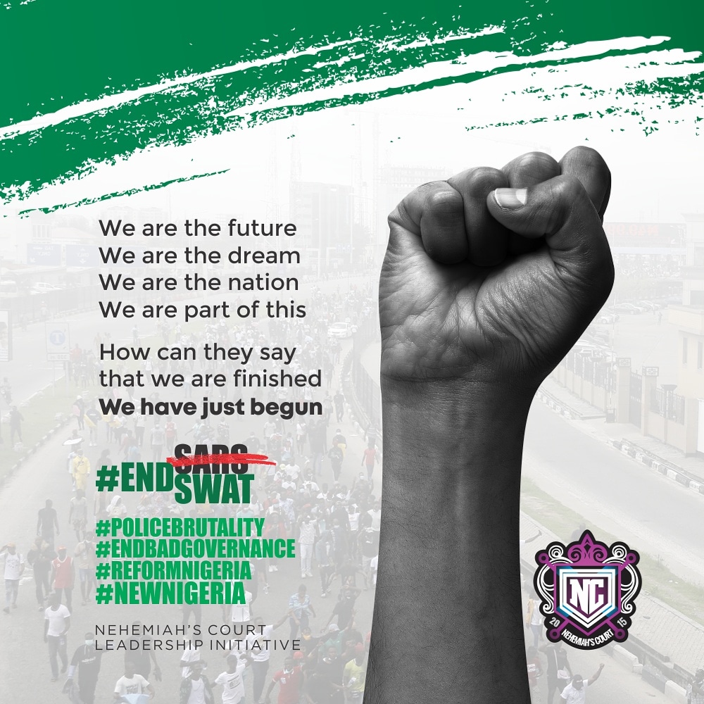 nehemiahscourt's tweet photo. This is that moment we've all prayed and waited for. This is a dawn of a new beginning for Nigeria.

#EndSARS #EndPoliceBrutalitynow
#EndSWAT #ReformNigeria
#WeArePeaceful #WeAreResolute #WeAreUnited https://t.co/tXwREPJuHC