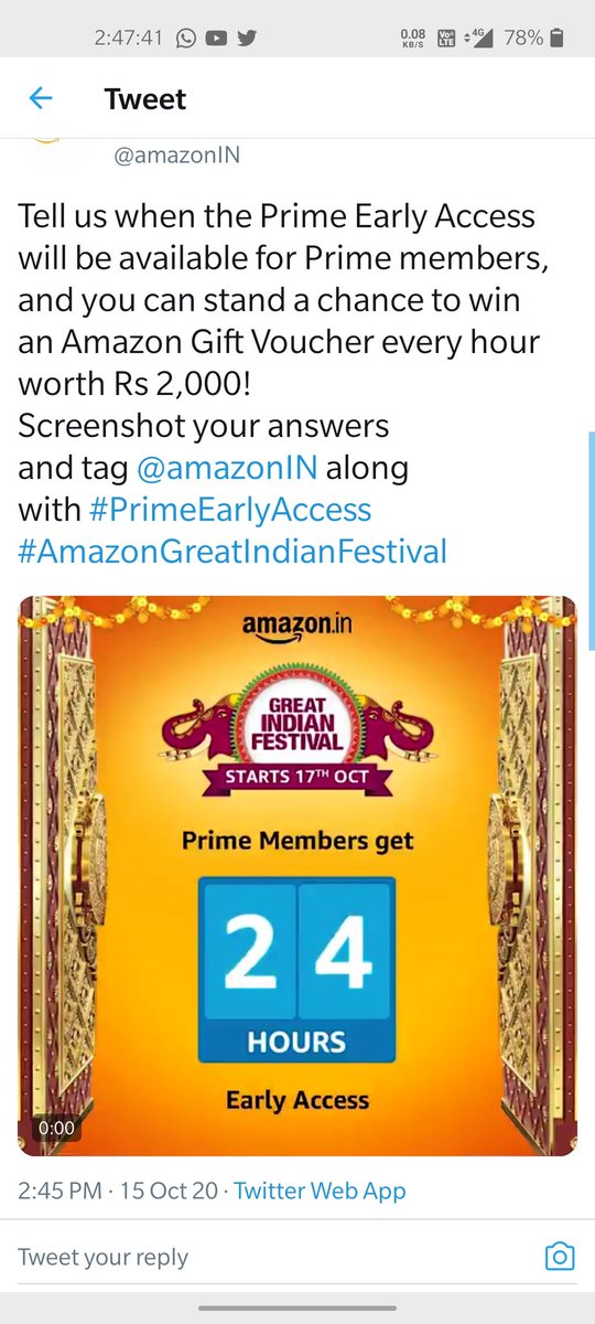 karankasta17's tweet photo. @amazonIN #PrimeEarlyAccess #AmazonGreatIndianFestival https://t.co/JLPNI5Q50K