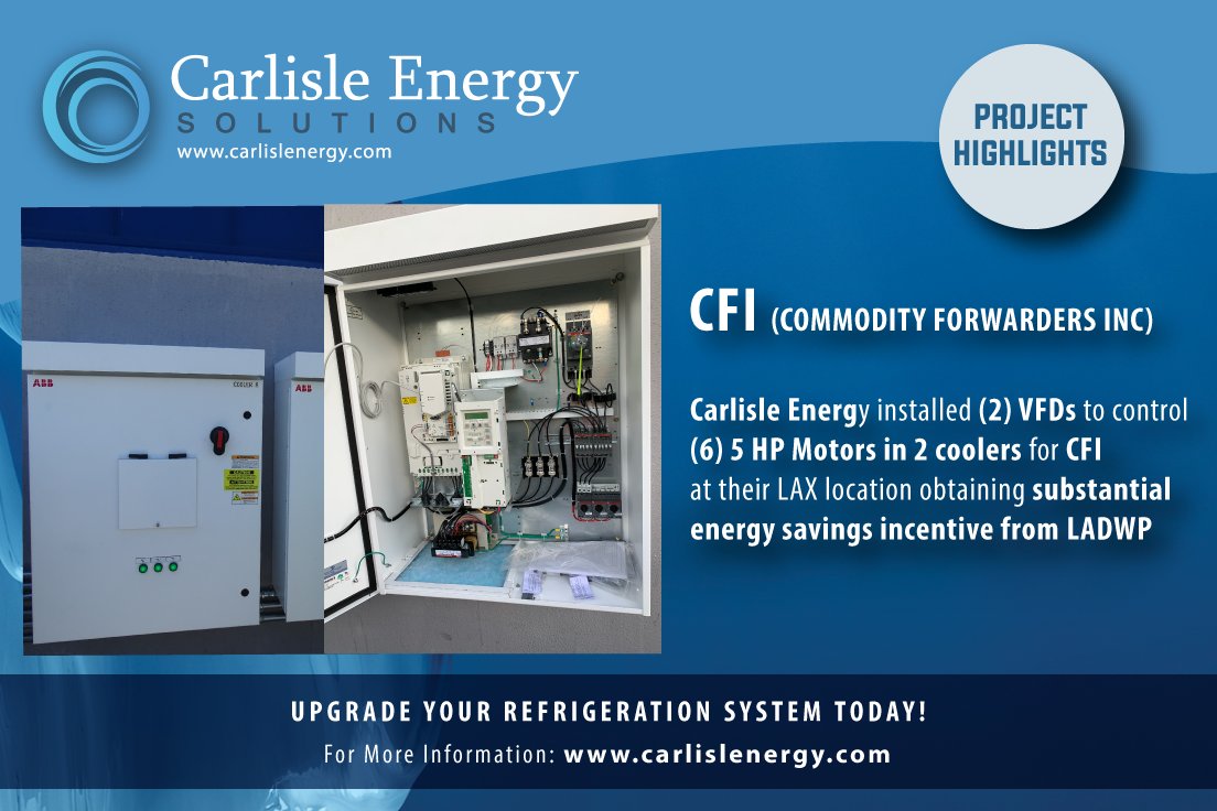Carlislenergy's tweet photo. Take a look at some of the project highlights for our client Commodity Forwarders Inc.
>>Visit https://t.co/atCS1aUfIH to find out how you can make a killer saving for your facility!
#energyefficiency #carlislenergy #vfds #industrialrefrigeration #coldstorage #energysaving https://t.co/ONZj86i4Zr