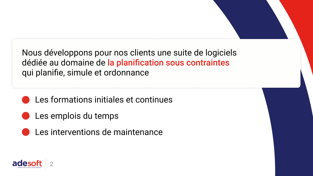 adesoftteam's tweet photo. Que faisons-nous chez Adesoft ?
#AI #Timetabling #Scheduling https://t.co/la2gloao0w