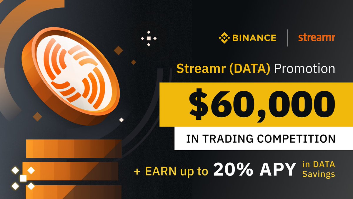 binance's tweet image. .@streamr $DATA Promotion - $60,000 in Trading Competition + Earn up to 20% APY!

➡️ binance.com/en/support/ann…