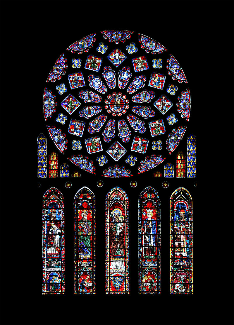 3) Chartres Cathedral(North Rose)(South Rose)(West Rose)