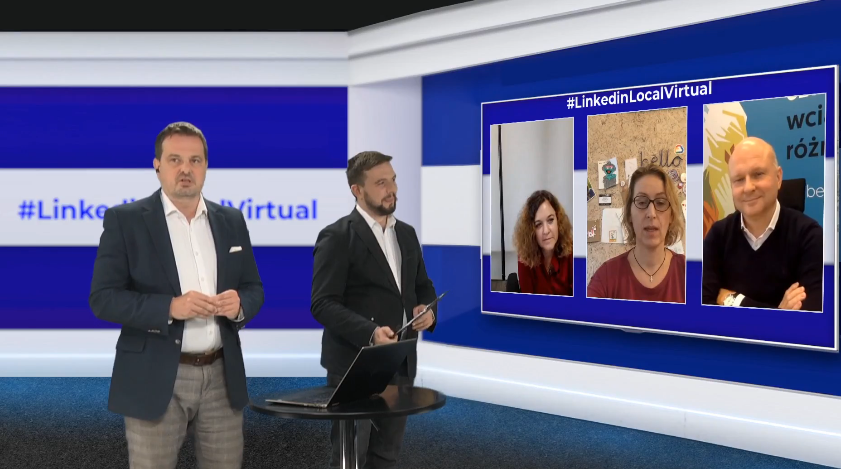 getSharebee's tweet photo. A już teraz na #LinkedInLocalVirtual panel "Potencjał #Linkedin dla firmy z perspektywy CxO" w którym biorą udział Magdalena Dziewguć, Anna Rulkiewicz, Artur Wiza i Marcin Sokołowski. https://t.co/coejAUl1KI