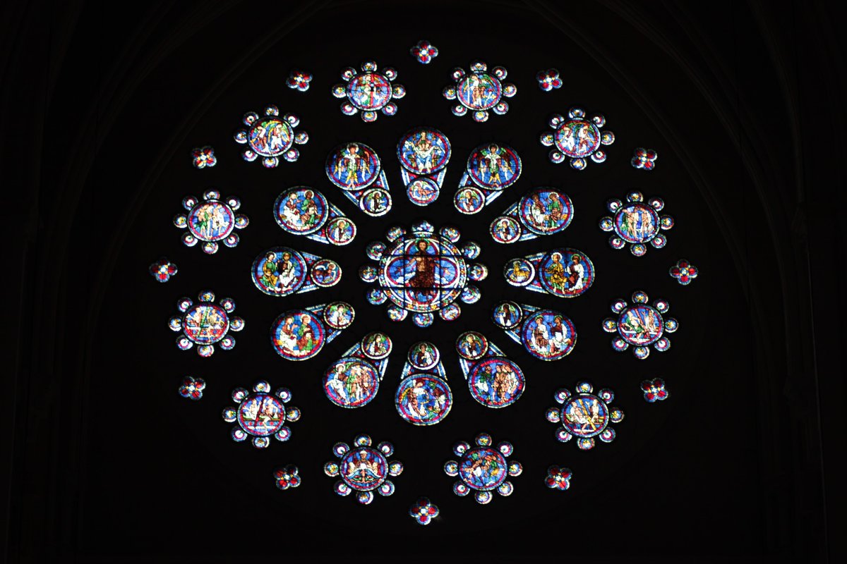 3) Chartres Cathedral(North Rose)(South Rose)(West Rose)