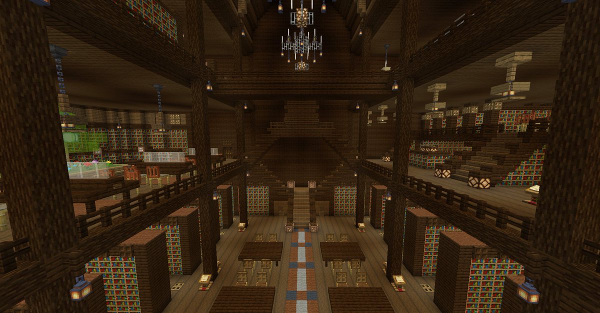 あさよし マイクラで図書館 内装も作ってたら いつのまにか3か月以上経ってた Minecraft建築コミュ