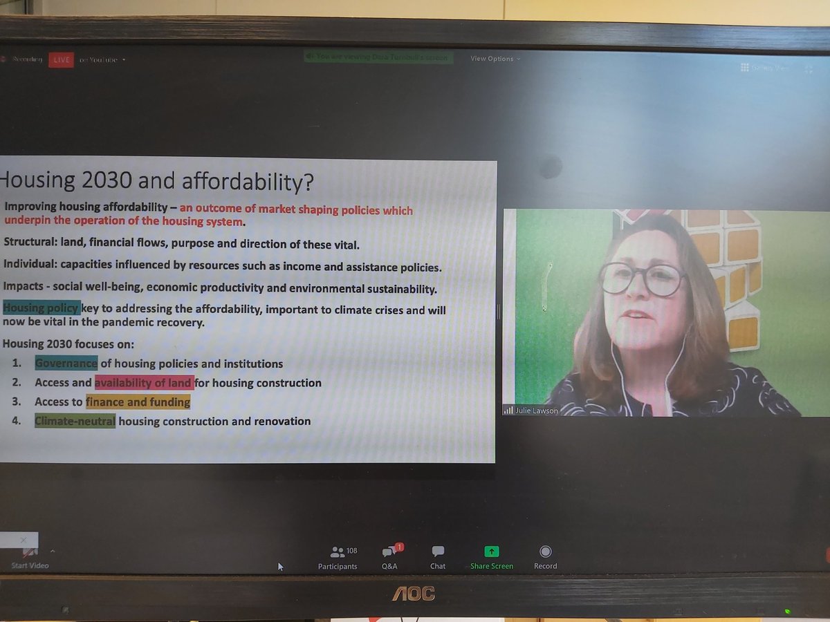 sorcha_edwards's tweet photo. The indominable @juliemlawson explains how #housing2030 is turning theory into practice by identifying policies and tools to create and sustain #sustainable #housingsystems @L__Macfarlane @SallySFHA @LauricePonting @AndrewvanDoorn @davidsim #nopricetag https://t.co/yf0yLRnwbL