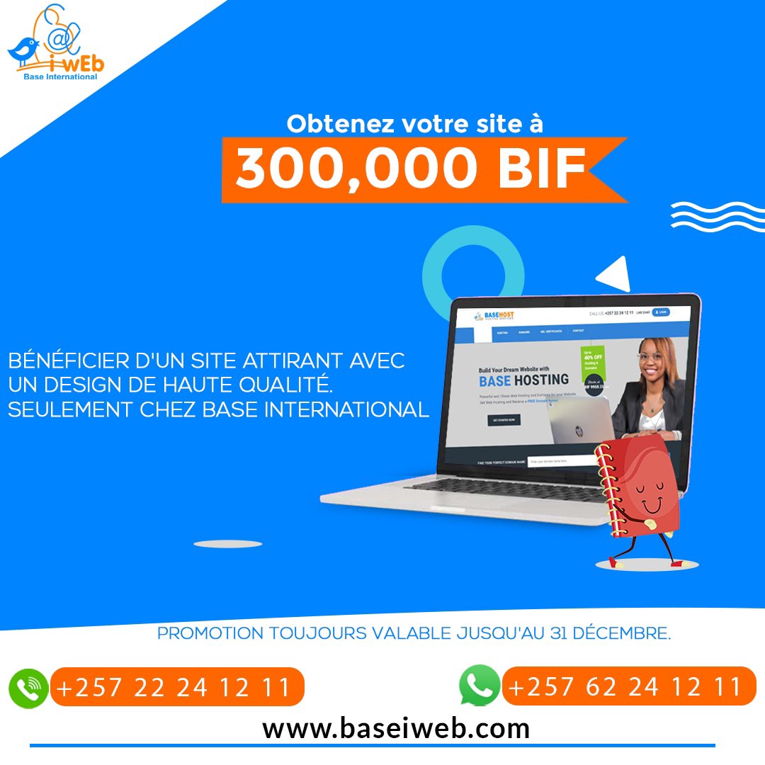 BaseiWeb's tweet photo. Bénéficier d'un site attirant avec un design de haute qualité.
Seulement chez Base International Web
ProMotion toujours valable jusqu'au 31 Décembre. https://t.co/RkcEjhTbjo