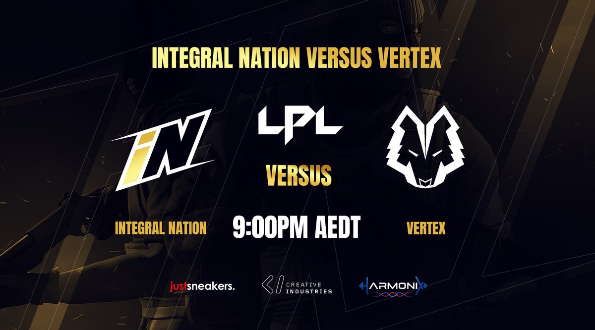 IntegralNation's tweet image. Catch the boys in 10 minutes as we go head to head against @VertexESC! Show your #iNation support!

🕘9:00PM AEDT
🔴twitch.tv/lpl_csgo