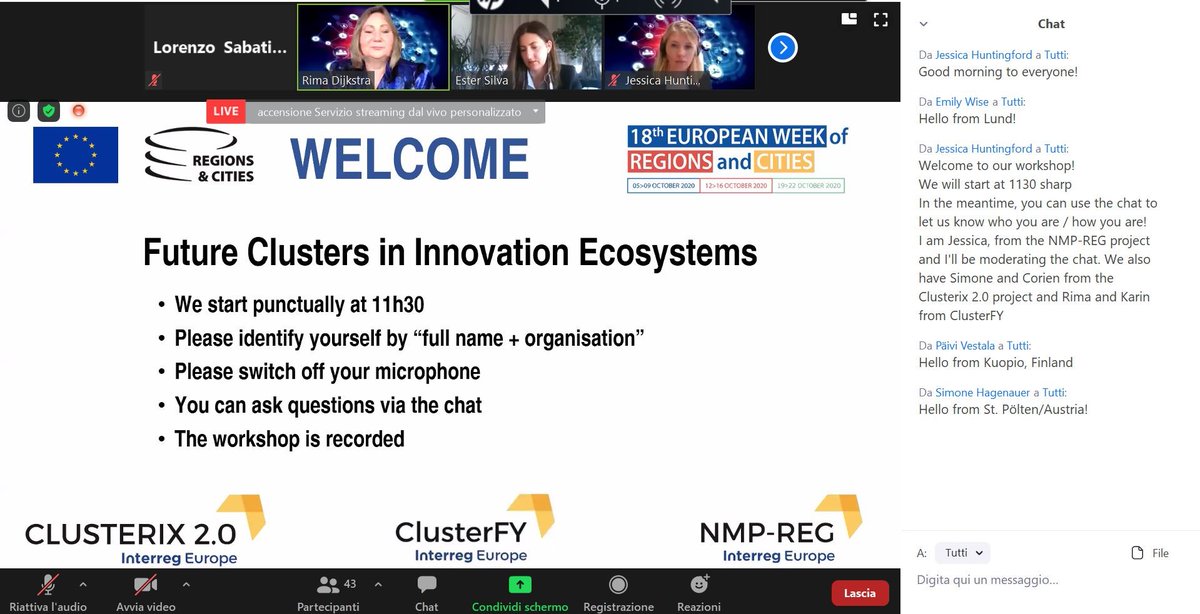 📢NMP-REG is eagerly attending #EURegionsweek with the <a href="/ClusterFY_eu/">ClusterFY</a> <a href="/clusterix20/">Clusterix2.0</a>. The event brings together the three projects on the key role of clusters and how regional policies can create policies to support these modern ecosystems.

More info ➡️ bit.ly/2SWNUK8