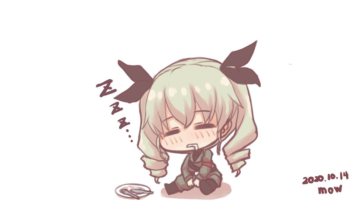 ガルパン 食事後のお昼寝チョビ ガルパン Garupan Mow チョビフレイバー味のイラスト ガルパン 食事後のお昼寝チョビ ガルパン Garupan Mow チョビフレイバー味のイラスト