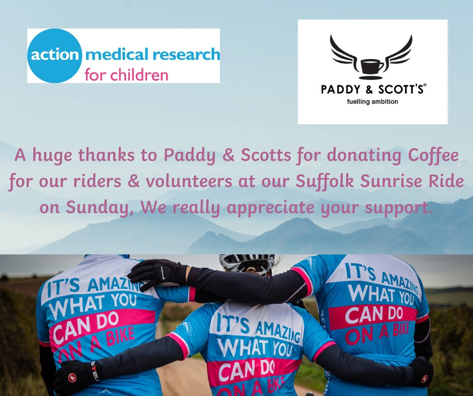 action_east's tweet photo. 3 days until @actionmedres Suffolk Sunrise ride. Registration is now closed for 2020.
Some amazing companies have donated so huge thanks 
@Paddyandscotts thanks to Zoe for arranging this for us you are an absolute star! #cycle #Suffolk #paddyandscotts https://t.co/yb3xqyShwl