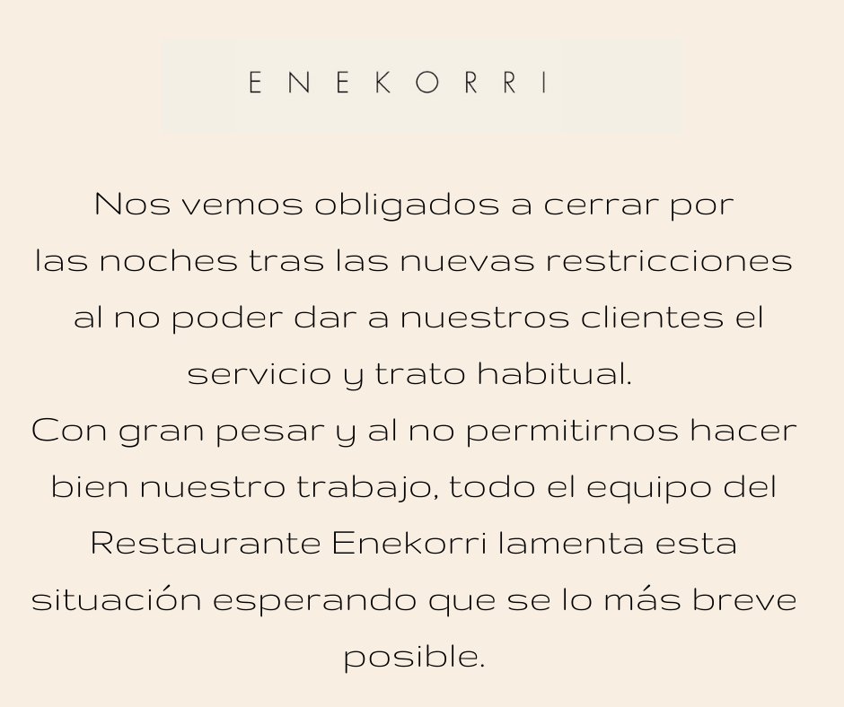 Enekorri Restaurant (@enekorri) on Twitter photo 2020-10-15 10:01:20