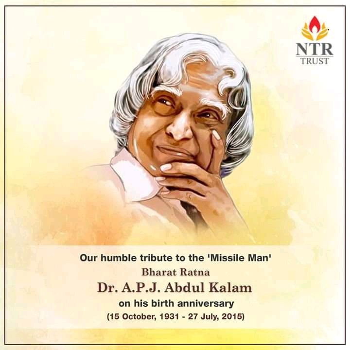 Happy birthday to you A. P. J Abdul kalam garu once again born to U plz 