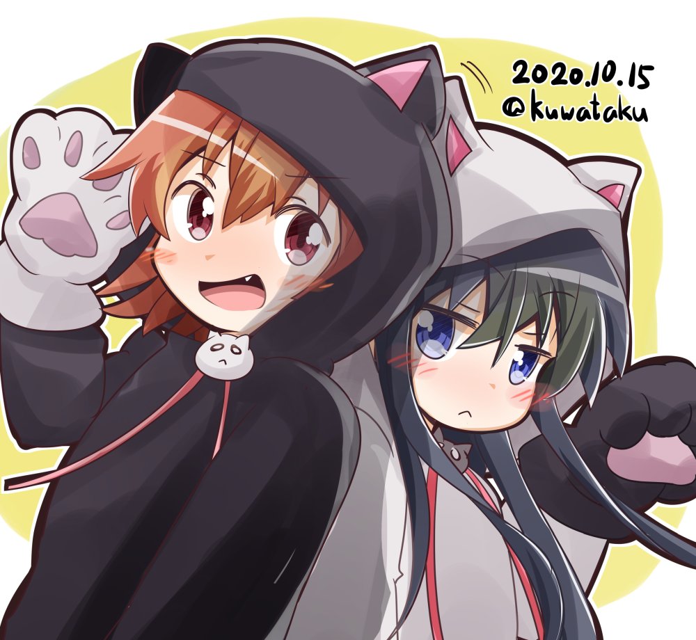 引き続き、わたてん1話の猫の着ぐるみ! 今度は花ちゃんも足してみたよ 
