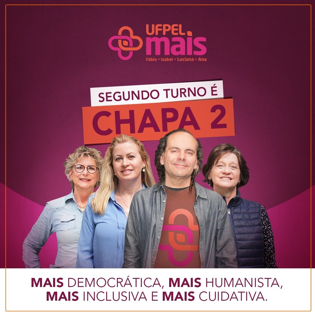 ufpelmais's tweet photo. A #UFPEL merece MAIS!
Mais democracia, mais humanidade, mais inclusão e mais cuidado ativo. Queremos construir uma universidade que cuida e escuta cada pessoa, respeitando as diferenças e buscando compreender as dificuldades. Nesse segundo turno vote #Chapa2 #UFPelMais! https://t.co/ZA3WH0mfqQ